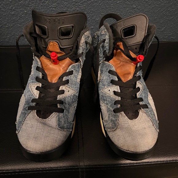 2019 Nike Air Jordan Retro 6 Washed Denim Sz 10.5 Men’s CT5350-401 - Picture 3 of 9